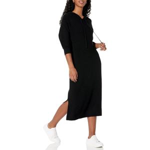 Vestido Midi Informal de Forro Polar con Capucha <span class=keywords><strong>Claudia</strong></span> de Drop para Mujer, para Invierno y Otoño - Product Image 1