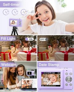 Appareil photo numérique portable pour vlog, 44MP, autofocus, FHD 1080P, capteur CMOS, écran 2-<span class=keywords><strong>3</strong></span> pouces, choix des jeunes créateurs, pour immortaliser les souvenirs en famille - Product Image 2