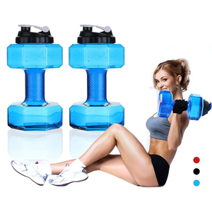 Bouteille d'eau en forme d'haltère remplie d'haltères tasses transparentes bouteille d'eau de sport pour le sport Fitness Gym entraînement hommes femmes - Product Image 1