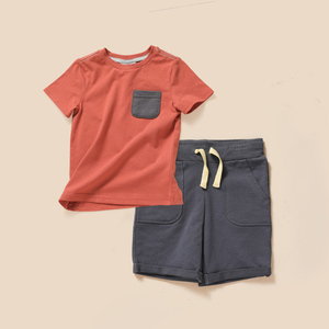 Set di abbigliamento per ragazzi 2 pezzi stile estivo per 13-14 anni top manica tuta e pantaloni per - Product Image 1