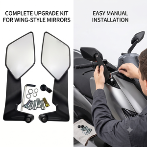Espejo Retrovisor para Motocicleta, Modificación y Mejora de Estilo, Espejo Retrovisor de Aleación de Aluminio con Amplio Campo de Visión, Espejo Fijo Tipo Ala - Product Image 2
