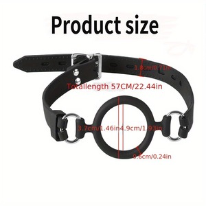 Jouets sexuels de bondage, ceinture en cuir SM, bouche ouverte, balle de <span class=keywords><strong>gag</strong></span>, anneau en silicone souple, <span class=keywords><strong>gag</strong></span> buccal - Product Image 3
