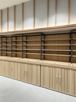 Étagères de supermarché en acier et bois, simples et doubles faces, de qualité supérieure, solides, pour l'affichage en magasin de détail