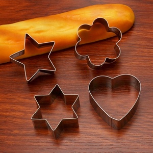 5pcs Stainless Steel Star <strong>Heart</strong> Flower <strong>Shaped</strong> Cookie <strong>Cutters</strong> Baking Tools for Pastry Fruit Biscuit Cutting - Product Image 5