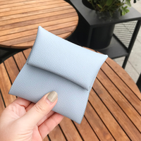 Porte-monnaie miniature pour femme en cuir véritable - Design carré, portable, taille et couleur personnalisables