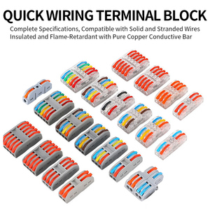 Универсальный быстрозажимной клеммный блок PCT 222 для одножильных и многожильных проводов, пружинный, без инструмента, безопасный, быстрая установка - Product Image 5