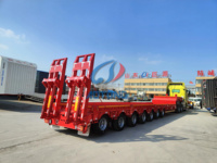 Semi-remorque robuste à 6 essieux en acier, capacité 100-200 tonnes, pour le transport de pierres, équipement utilitaire basculant, benne de chargement à vendre