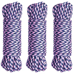 8mm Pink and Blue Braided Cotton Packaging Rope Manufactured by Premium Cotton Rope Company 10m
