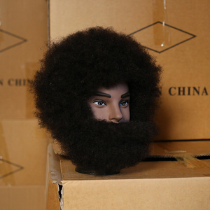 Tête <span class=keywords><strong>de</strong></span> mannequin professionnelle vrais cheveux afro-américain cosmétologie beauté formation style <span class=keywords><strong>coiffure</strong></span> Mannequin mannequin poupée <span class=keywords><strong>modèle</strong></span> - Product Image 2