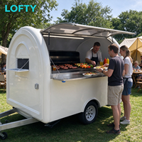 Chariots et remorques alimentaires polyvalents, cuisine mobile BBQ, remorque de camion-restaurant entièrement équipée