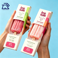 Boîte en papier personnalisée pour glaces, emballage alimentaire de qualité supérieure pour sucettes glacées avec design électrolytes congelés pour glaces aux fruits.