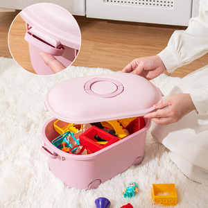 Caja de Almacenamiento con Ruedas GREENSIDE <span class=keywords><strong>para</strong></span> <span class=keywords><strong>Juguetes</strong></span> de Guardería, Material Escolar, Bloques de Construcción, Bocadillos, Portátil y a Prueba de Polvo - Product Image 3