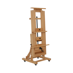 Chevalet de studio en bois de hêtre robuste avec roulettes, support de <span class=keywords><strong>peinture</strong></span> réglable à commande manuelle pour artistes, haute stabilité - Product Image 5