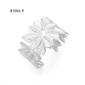 Amy Amy Flower <b>Cuff</b> <b>Bracelet</b> <b>Silver</b> Plated Women's Jewelry Gift B1002 - Product Image 1