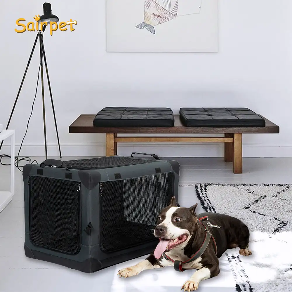 3 Cửa Gấp Trong Nhà & Ngoài Trời Sairpet Pet Home Dog Giao Thông Vận Tải Box Mềm Travel Dog Crate Đối Với Xe