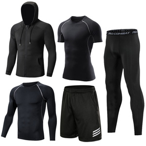 Ropa deportiva de compresión ajustada para hombre, ropa deportiva para gimnasio, entrenamiento personalizado, correr, conjuntos de absorción de sudor de secado rápido para hombre - Product Image 5