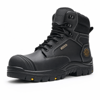 Bottes de sécurité AIMVVSEC à embout d'acier, dessus en cuir véritable, anti-écrasement, semelle extérieure en caoutchouc PU antidérapante, bottes de travail personnalisées pour la construction