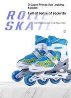 Nouveaux patins à roulettes unisexes pour enfants, à une rangée, entièrement lumineux et réglables, pour l'extérieur, ensemble complet avec coque en maille PU, matériaux PU/PP