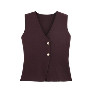Chaleco de Punto Casual Multicolor de Moda para Mujer Europea y Americana - Product Image 3