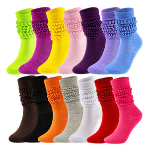 <span class=keywords><strong>Chaussettes</strong></span> Froncées Plissées de Couleur Unie Style Bubble pour Femme, Tendance pour le Commerce Extérieur Europe-Amérique - Product Image 2