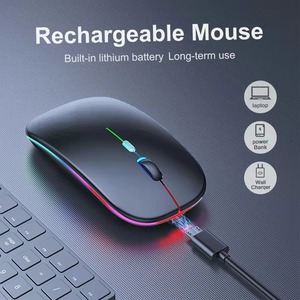 Chuột không dây Gamer <span class=keywords><strong>USB</strong></span> có thể sạc lại 2.4GHz Bluetooth tương thích RGB chuột cho Máy Tính Xách Tay PC im lặng Backlit Ergonomic Chuột chơi game - Product Image 6