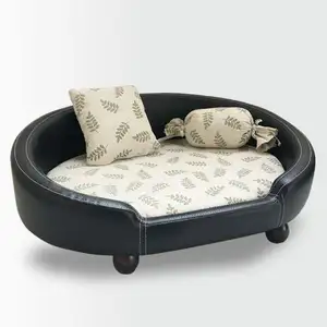 Лидер продаж, роскошная удобная деревянная поролоновая Водонепроницаемая мини-собака, диван, приподнятая плюшевая кровать