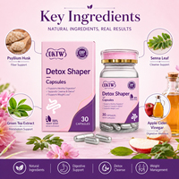 OKTW Detox Shaper Capsules à base de plantes Formule de nettoyage Soutien digestif du côlon Psyllium Husk Aloe Vera Personnalisable pour le marché mondial