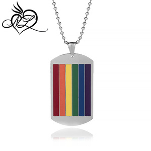 LOORDON esmalte clásico <span class=keywords><strong>Gay</strong></span> bandera Arco Iris Dogtag colgante-LGBT <span class=keywords><strong>Gay</strong></span> <span class=keywords><strong>y</strong></span> lesbiana orgullo collar - Product Image 1