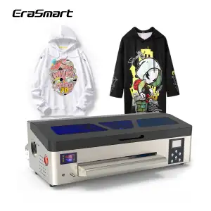 Erasmart Factory 2 kepala Printer Dtf XP600 mesin cetak T Shirt Digital Harga Impresoras Printer Dtf 37cm