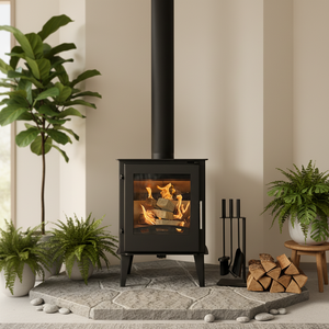 Poêle à <span class=keywords><strong>bois</strong></span> moderne autoportant en acier, foyer <span class=keywords><strong>double</strong></span> <span class=keywords><strong>face</strong></span> multifonctionnel pour chauffage de chambre - Product Image 1