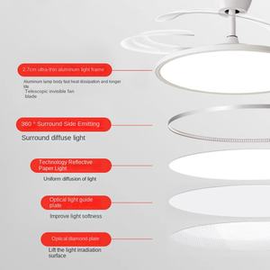 Ventilateur de plafond silencieux de 42 pouces pour intérieur avec éclairage LED et télécommande réglable, idéal pour la maison - Product Image 3