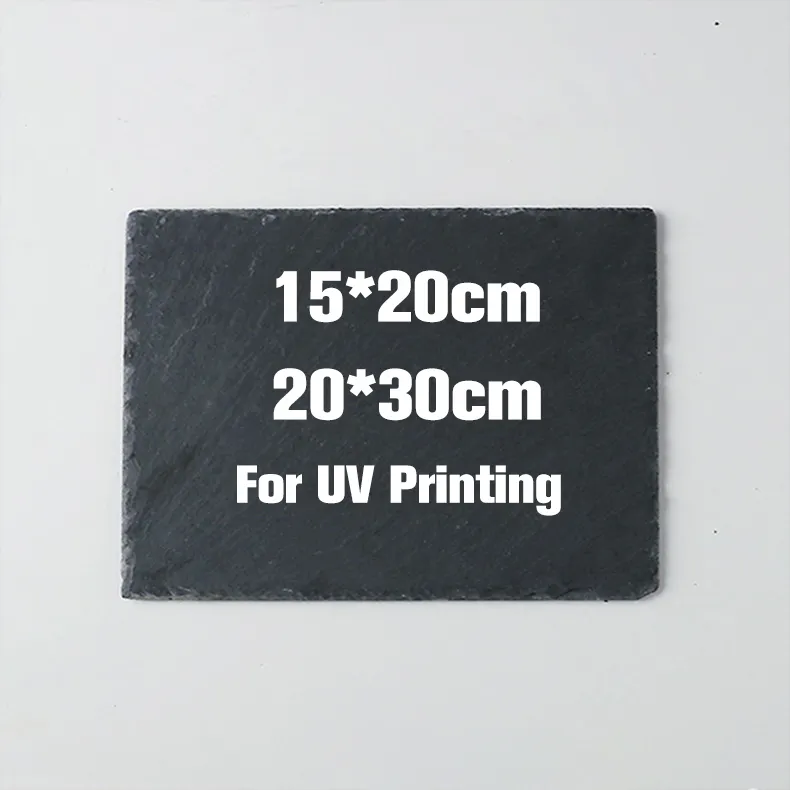 Cetakan UV plakat kosong slate 8 inci 10 inci diy gambar foto batu slates kerajinan kustom persegi panjang foto slate