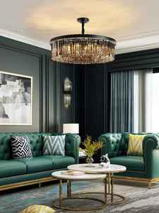 酒店客厅餐厅展览现代奢华黑金大型黑色水晶吊灯 - Product Image 2