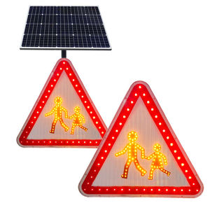 Safety Warning Crosswalk IP65 Waterproof Traffic <strong>signal</strong> Flashing Light Road Crossing Signage Solar Powered Led <strong>Pedestrian</strong> Signs - Product Image 4