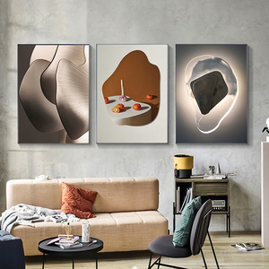 Quadro Moderno da Parete in Cristallo di Porcellana con <span class=keywords><strong>Pittura</strong></span> Geometrica Astratta e Cornice - Product Image 4