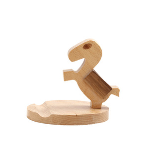 Creative Wooden Phone <b>Stand</b> Lazy Person Desk Holder Beech Material Cute Design For <b>Desktop</b> Use - Product Image 5