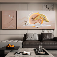 [Nouveau] Peinture décorative pour salon, toile murale moderne, simple, élégante, haut de gamme, thème nature, double toile