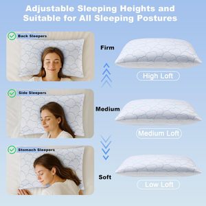 Bantal busa memori pendingin robek, untuk tidur 2 pak bantal tempat tidur dingin bambu berongga lembut - Product Image 5