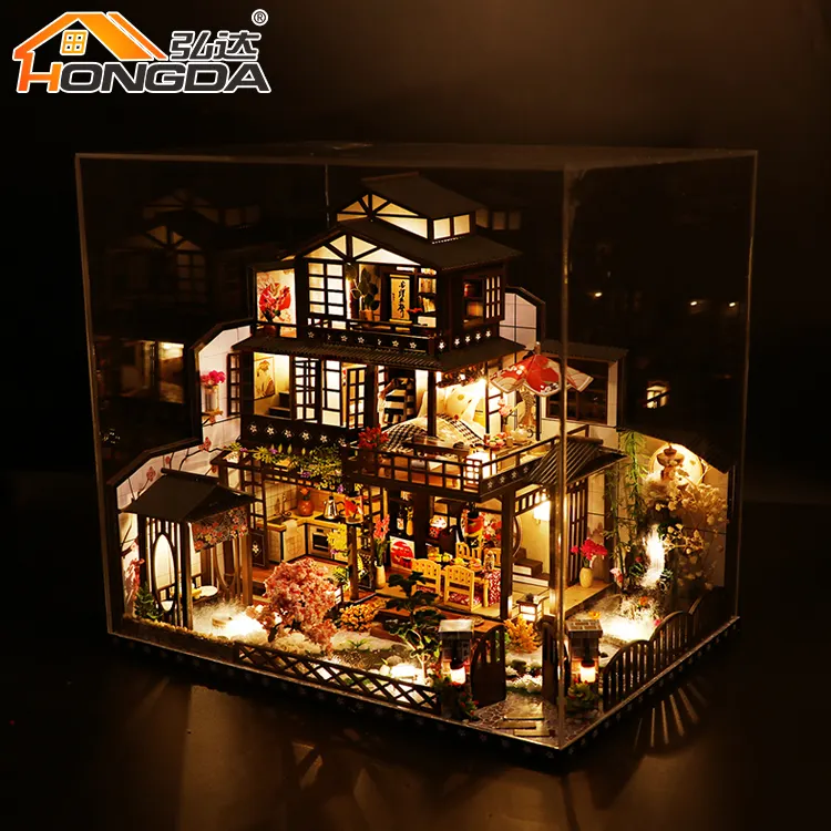 Maison de poupée en bois à assembler, kit Miniature de bricolage artisanal, maison de poupée