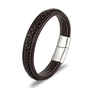 Braccialetto con cinturino avvolgente flessibile morbido personalizzato <span class=keywords><strong>bracciale</strong></span> in vera pelle con incisione Logo bracciali in pelle da uomo <span class=keywords><strong>regalo</strong></span> per la <span class=keywords><strong>festa</strong></span> del papà - Product Image 5