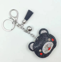 Ornement scintillant en forme de petit poisson rouge bleu, entièrement orné de strass, avec pompons, pendentif suspendu de haute qualité, porte-clés le plus vendu