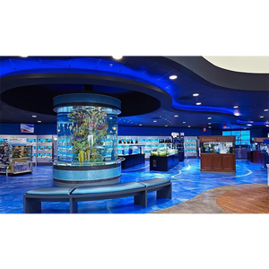 حوض أسماك أكريليك أسطواني خارجي مخصص من المصنع ، حوض سمك بحري كبير احترافي للغاية - Product Image 3