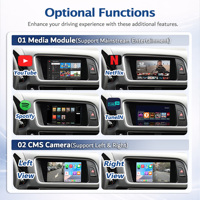 Écran vidéo Android pour voiture sans fil Apple CarPlay Android Auto Audi A1/A3/A4/A5/A6/A8/Q2/Q3/Q5/Q7/S4/S5/MMI/MIB 1 an