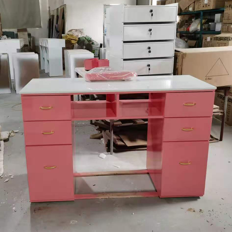 Foshan Great Cheap Dust Collector Professional Design Pink Nail Manicure Table For Sale