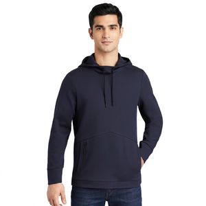 Sweat à capuche demi-zip vintage double couche épais pour homme, 100 % coton velours avec impression numérique, idéal pour l'hiver - Product Image 1