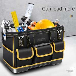 Large Tool Bag With Wide Mouth and Waterproof Strong <b>Molded</b> Base Heavy Duty Tool Bag Organizer with Adjustable Shoulder Strap - Product Image 5