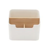Boîte de rangement en bambou, organisateur multifonction moderne pour télécommandes, support de télécommande TV en plastique, boîte de rangement de bureau