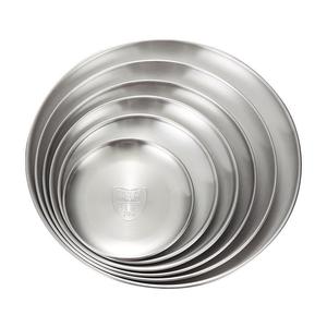 304 Stainless Steel Round Plate Hotel Western Restaurant Barbecue Cake Dessert Tray Solid Color Microwave Safe - Product Image 2