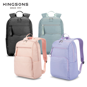 Kingsons Women's <b>Backpack</b> 15 Inches <b>Lightweight</b> Durable Solid Color Student <b>Backpack</b> For Leisure Travel - Product Image 2