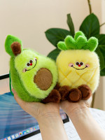 Peluche de fruits et légumes : Pastèque et Fraise pour amis, idéale comme cadeau ou à ajouter dans un sac